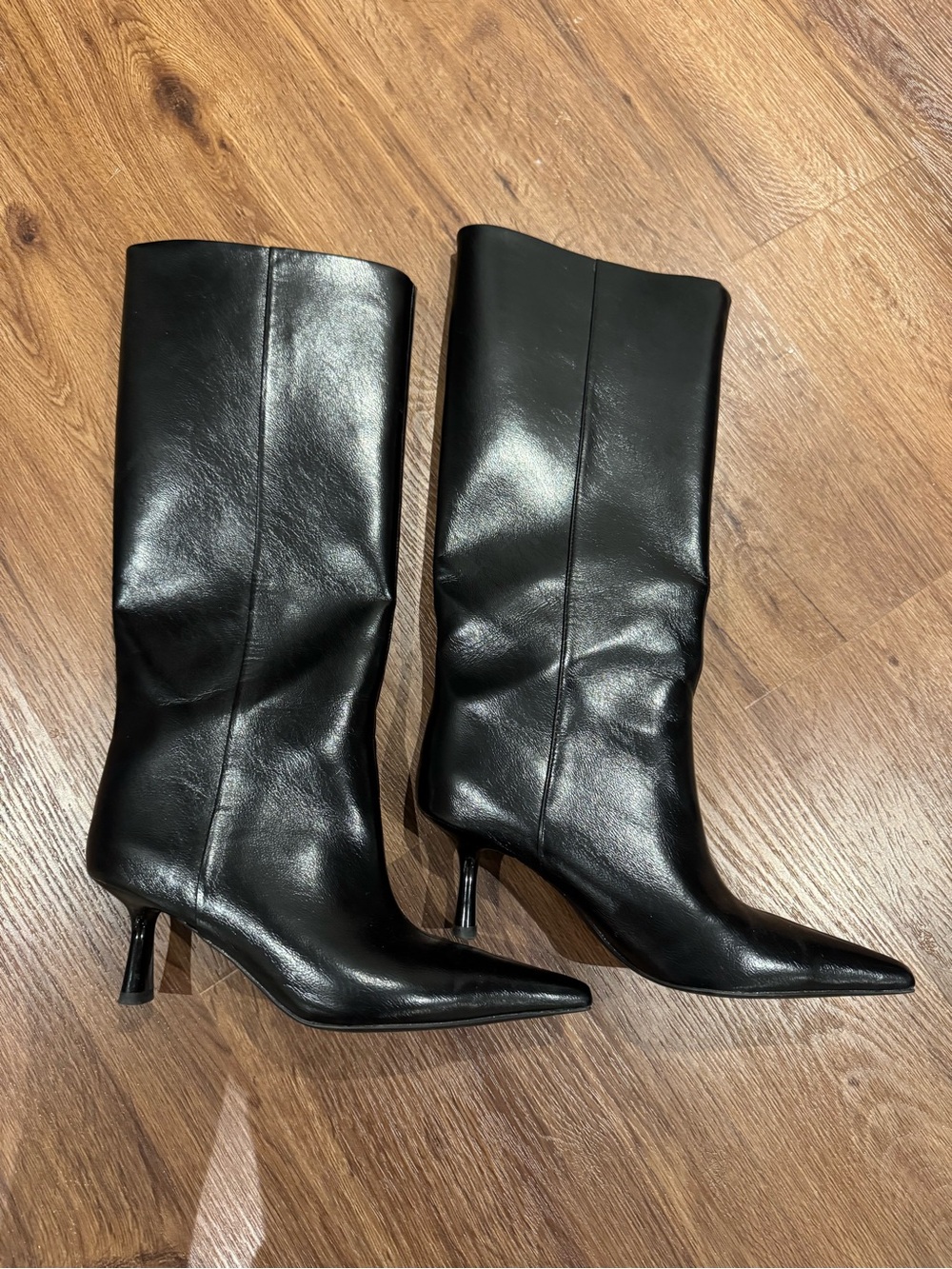 H&M Black Over-The-Knee Pointed-Toe shaft Boots - Picture 3 of 9